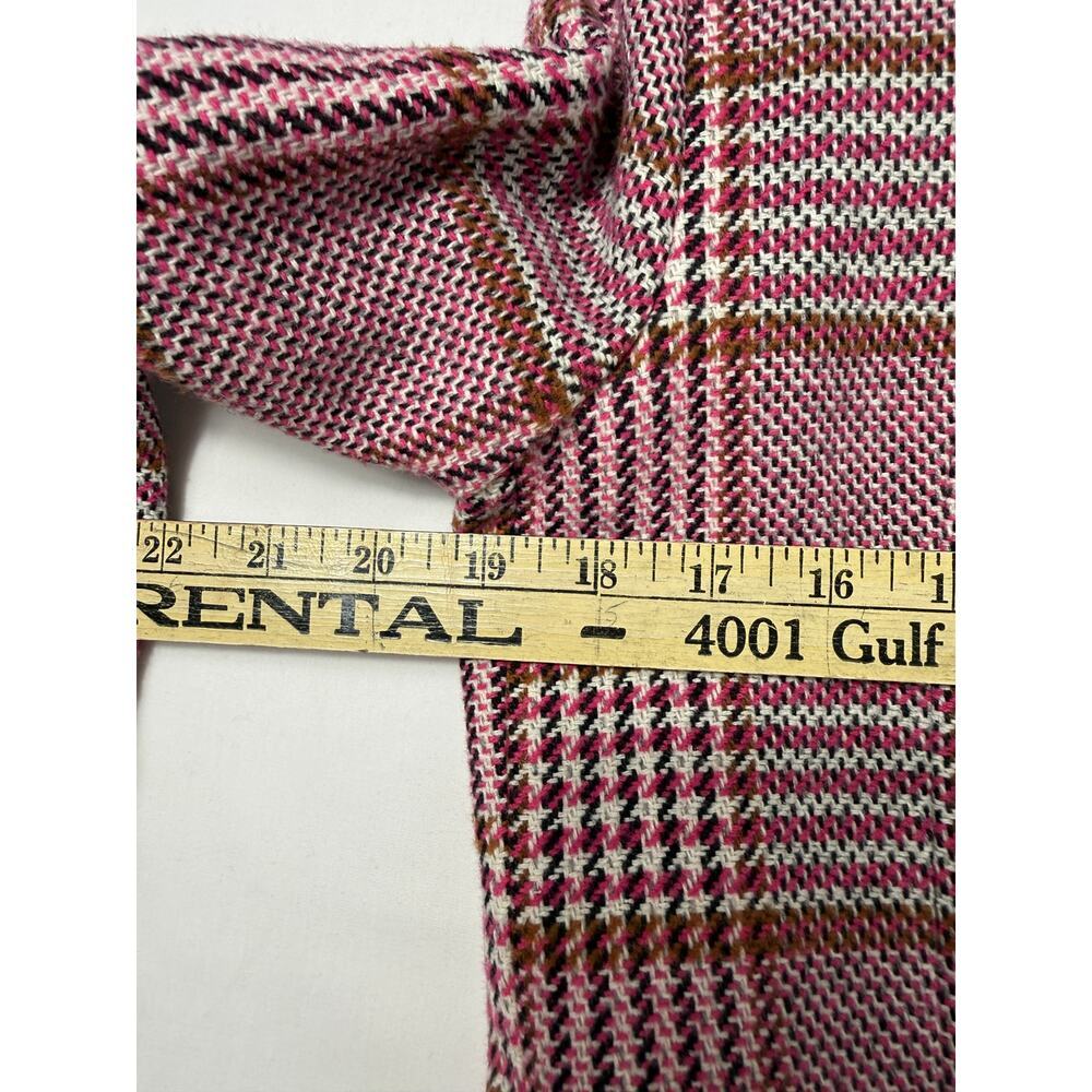 Y2K Imperial Pink Plaid Double Breasted Blazer Sz XS - Picture 10 of 11